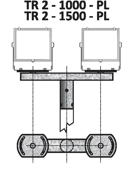 držák pro reflektory TR 2 - 1500 - PL žárový zinek